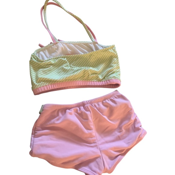 KATE MACK VINTAGE Pink & Green Bikini Boy Short Set - GIRL Size 7 - Picture 8 of 8